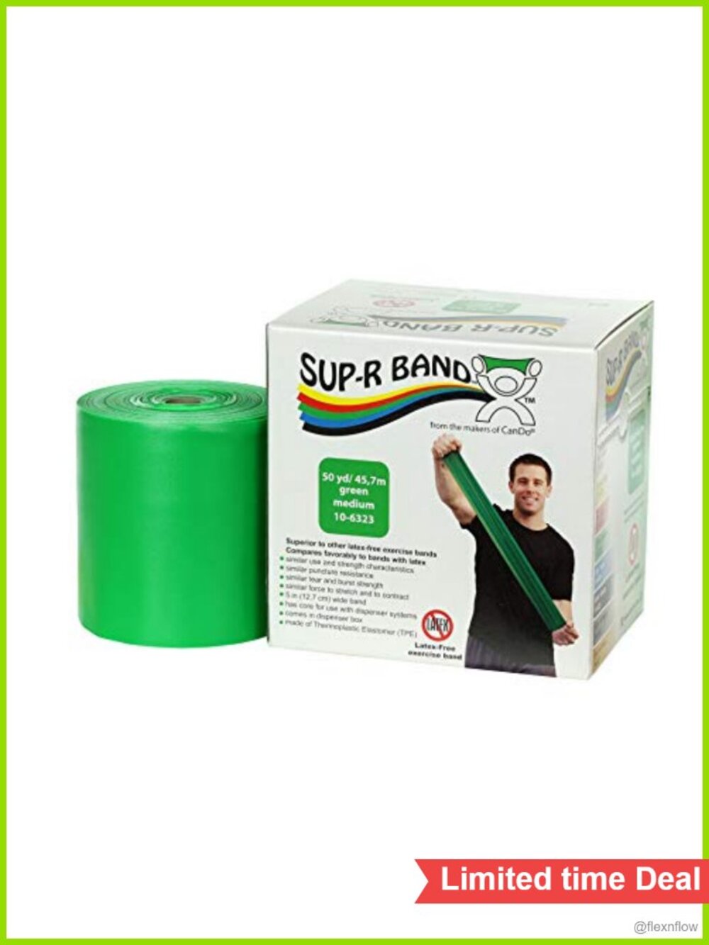 Sup-R Latex Free Exercise Band, 50yds, Medium Resistance